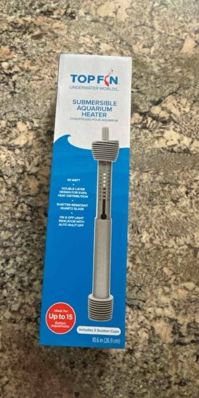 Top Fin 50 Watt Submersible Aquarium Heater for Up to 15 Gallon Aquariums